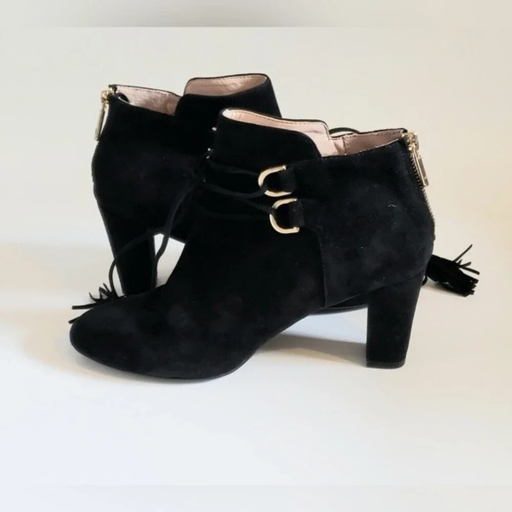 Taryn Rose Trisha Women's Black Suede Ankle Boot Size 9.5 M